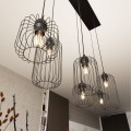 Lampa wisząca druciak loftowa VANDER 6 BLACK