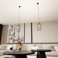 Lampa wisząca druciak loftowa VANDER 1 BLACK/GOLD