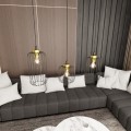 Lampa wisząca druciak loftowa VANDER 3 BLACK/GOLD