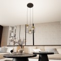 Lampa wisząca druciak loftowa VANDER 3PREM BLACK/GOLD
