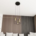 Lampa wisząca druciak loftowa VANDER 3PREM BLACK/GOLD