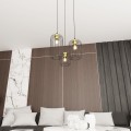 Lampa wisząca druciak loftowa VANDER 3PREM BLACK/GOLD