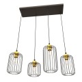 Lampa wisząca druciak loftowa VANDER 4 BLACK/GOLD