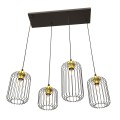 Lampa wisząca druciak loftowa VANDER 4 BLACK/GOLD