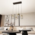 Lampa wisząca druciak loftowa VANDER 4 BLACK/GOLD
