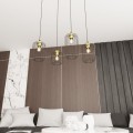 Lampa wisząca druciak loftowa VANDER 4 BLACK/GOLD