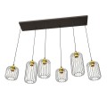 Lampa wisząca druciak loftowa VANDER 6 BLACK/GOLD
