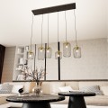 Lampa wisząca druciak loftowa VANDER 6 BLACK/GOLD