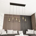 Lampa wisząca druciak loftowa VANDER 6 BLACK/GOLD