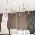 Lampa wisząca druciak loftowa VANDER 6 BLACK/GOLD