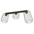 Lampa sufitowa druciak loftowa BARN 3 BLACK