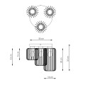 Lampa sufitowa druciak loftowa BARN 3PREM BLACK