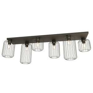 Lampa sufitowa druciak loftowa BARN 6 BLACK