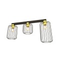 Lampa sufitowa druciak loftowa BARN 3 BLACK/GOLD