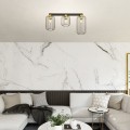 Lampa sufitowa druciak loftowa BARN 3 BLACK/GOLD