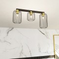 Lampa sufitowa druciak loftowa BARN 3 BLACK/GOLD