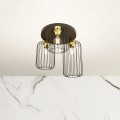 Lampa sufitowa druciak loftowa BARN 3PREM BLACK/GOLD