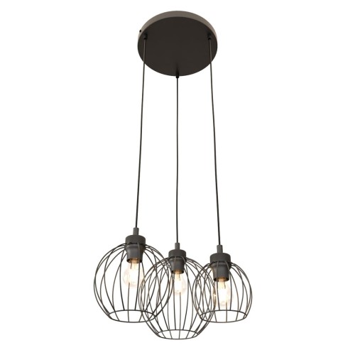 Lampa wisząca loftowa NANDO 3PREM BLACK