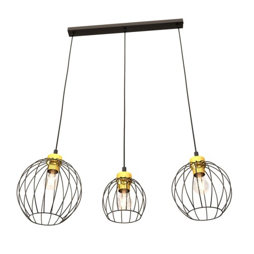 Lampa wisząca loftowa NANDO 3 BLACK/GOLD