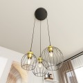 Lampa wisząca loftowa NANDO 3PREM BLACK/GOLD