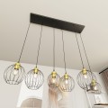 Lampa wisząca loftowa NANDO 6 BLACK/GOLD