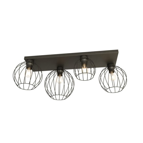 Lampa sufitowa druciana nowoczesna NEST 4 BLACK