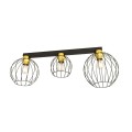 Lampa sufitowa druciana nowoczesna NEST 3 BLACK/GOLD