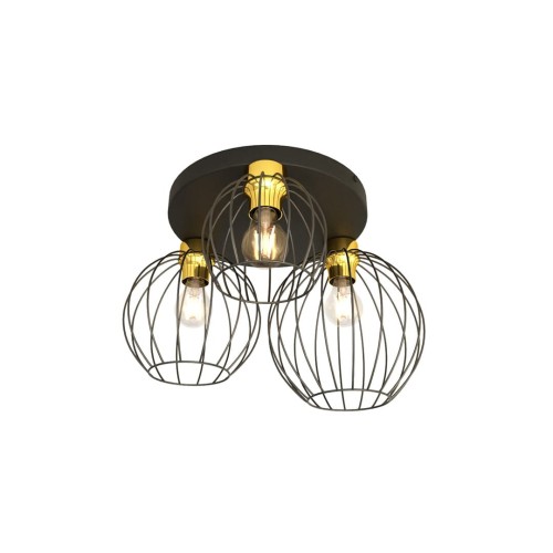 Lampa sufitowa druciana nowoczesna NEST 3PREM BLACK/GOLD