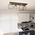Lampa sufitowa druciana nowoczesna NEST 4 BLACK/GOLD