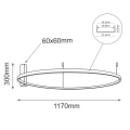 Plafon Agari 117 - Czarny (1170 mm) 3000K 1350 Antigo