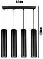 Lampa wisząca 4-punktowa TUBA BLACK #1030
