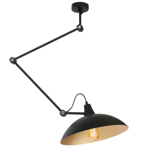 Lampa sufitowa z ruchomym ramieniem MELOS BLACK GOLD złoty