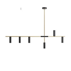 Lampa wisząca 6-punktowa TREVO 6 BLACK BRASS czarny/mosiądz