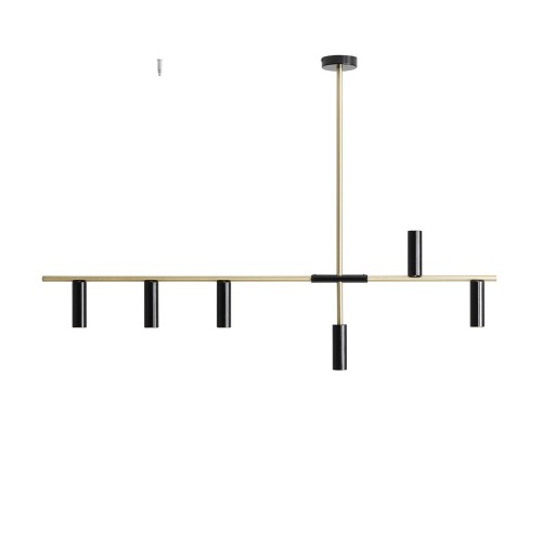 Lampa wisząca 6-punktowa TREVO 6 BLACK BRASS czarny/mosiądz