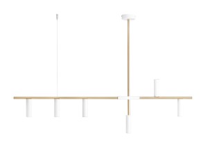 Lampa wisząca 6-punktowa TREVO 6 WHITE BRASS biały/mosiądz