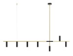 Lampa wisząca 7-punktowa TREVO 7 BLACK BRASS czarny/mosiądz