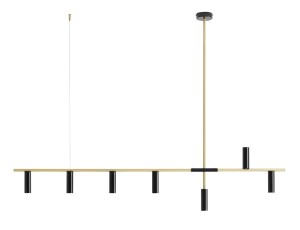 Lampa wisząca 7-punktowa TREVO 7 BLACK BRASS czarny/mosiądz