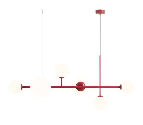 Lampa wisząca 6-punktowa DIONE 6 RED WINE czerwony