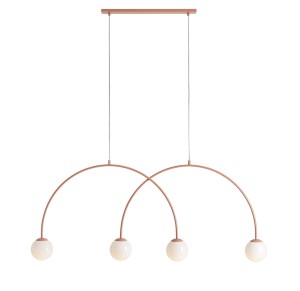 Lampa wisząca 4-punktowa nowoczesna UNA 4 CORAL L koralowy