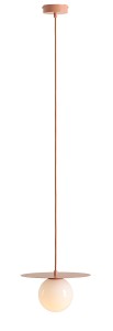Lampa wisząca 1-punktowa z mlecznym kloszem LOOP CORAL S koralowy