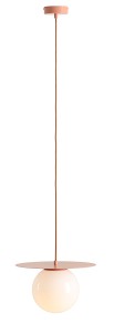 Lampa wisząca 1-punktowa z mlecznym kloszem LOOP CORAL M koralowy