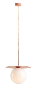 Lampa wisząca 1-punktowa z mlecznym kloszem LOOP CORAL L koralowy