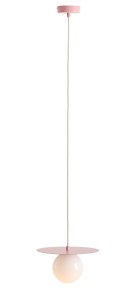 Lampa wisząca 1-punktowa z mlecznym kloszem LOOP BABY PINK S różowy