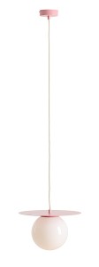 Lampa wisząca 1-punktowa z mlecznym kloszem LOOP BABY PINK M różowy