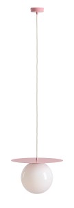 Lampa wisząca 1-punktowa z mlecznym kloszem LOOP BABY PINK L różowy