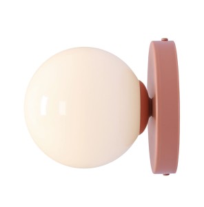 Kinkiet 1-punktowy z mlecznym kloszem BALL II CORAL S koralowy