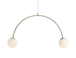 Lampa wisząca 2-punktowa nowoczesna UNA 2 BEIGE beżowy