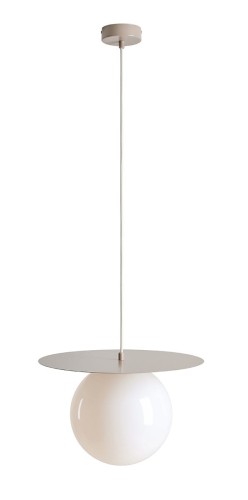 Lampa wisząca 1-punktowa z mlecznym kloszem LOOP BEIGE L beżowy