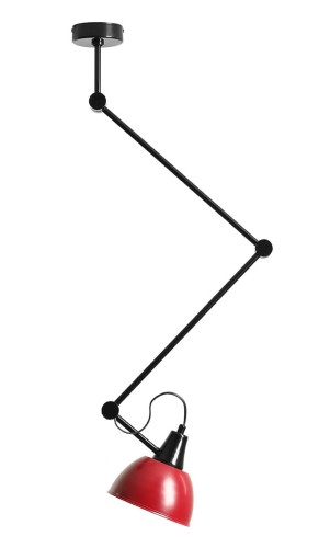 Lampa sufitowa 1-punktowa z ruchomym ramieniem AIDA GLOSS RED WINE czerwony