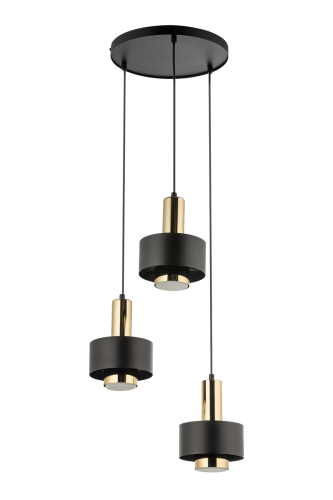 Lampa wisząca RIF LUX 3 KOŁO czarny/złoty
